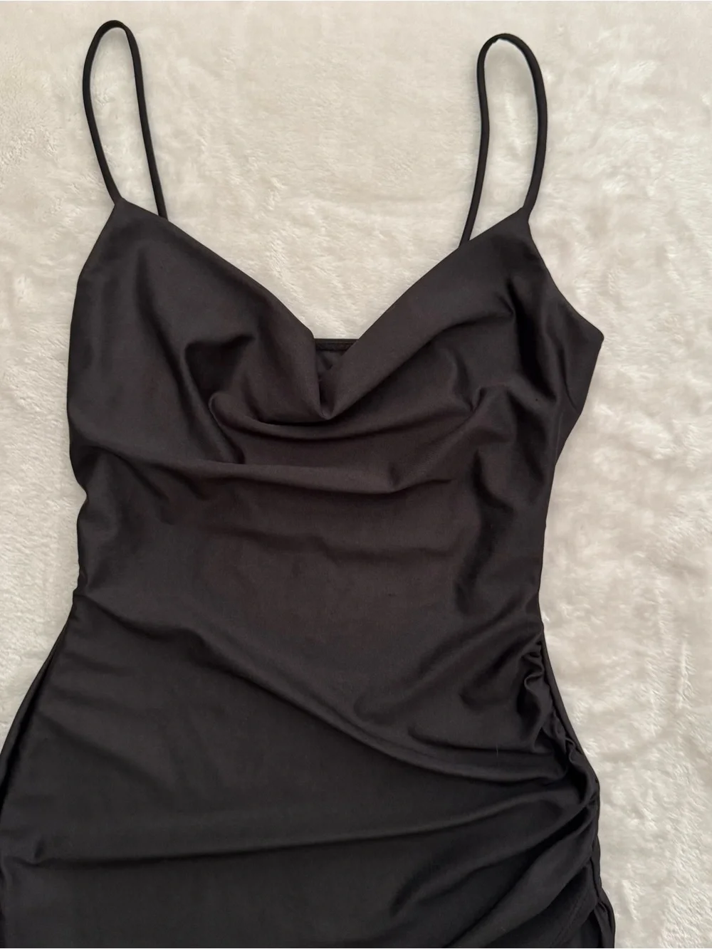 Windsor Black Cowl Neck Midi Slip Dress